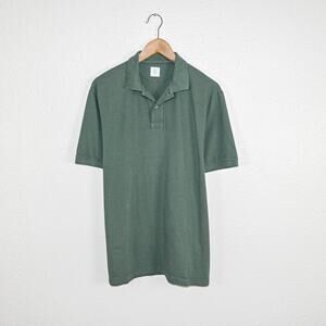 Eleventy Platinum $495 Men's 2 Button Polo shirt Green Cotton size Large